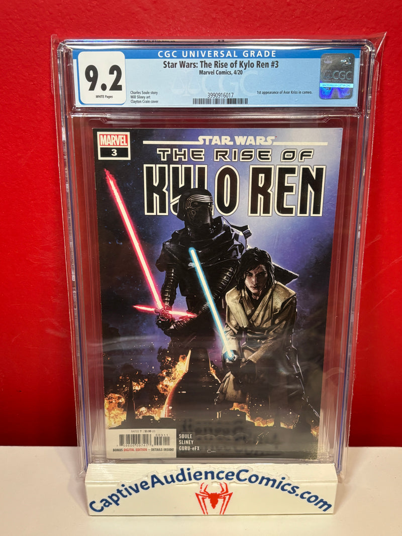 Star Wars: The Rise of Kylo Ren #3 - 1st Avar Kriss - CGC 9.2