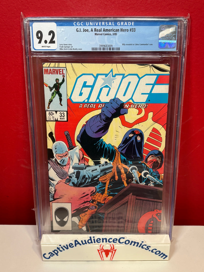 G.I. Joe, A Real American Hero, Vol. 1 #33 - CGC 9.2