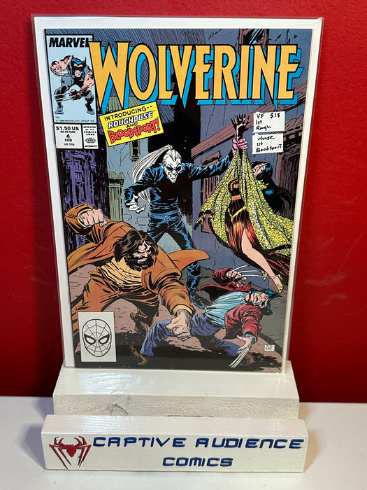 Wolverine, Vol. 2 #4 - 1st Rough House & Bloodsport - VF