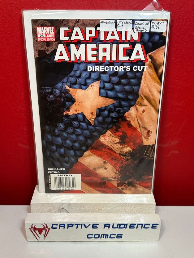 Captain America, Vol. 5 #25 - Newsstand Edition Director's Cut Variant - Death of Steve Rogers - VF/NM