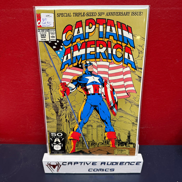 Captain America, Vol. 1 #383 - Gold Foil Flag Cover - NM-