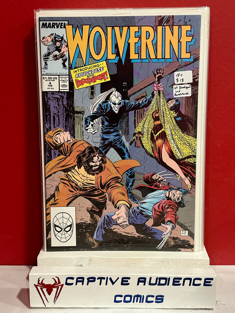 Wolverine, Vol. 2 #4 - 1st Bloodsport and Roughhouse - VF+