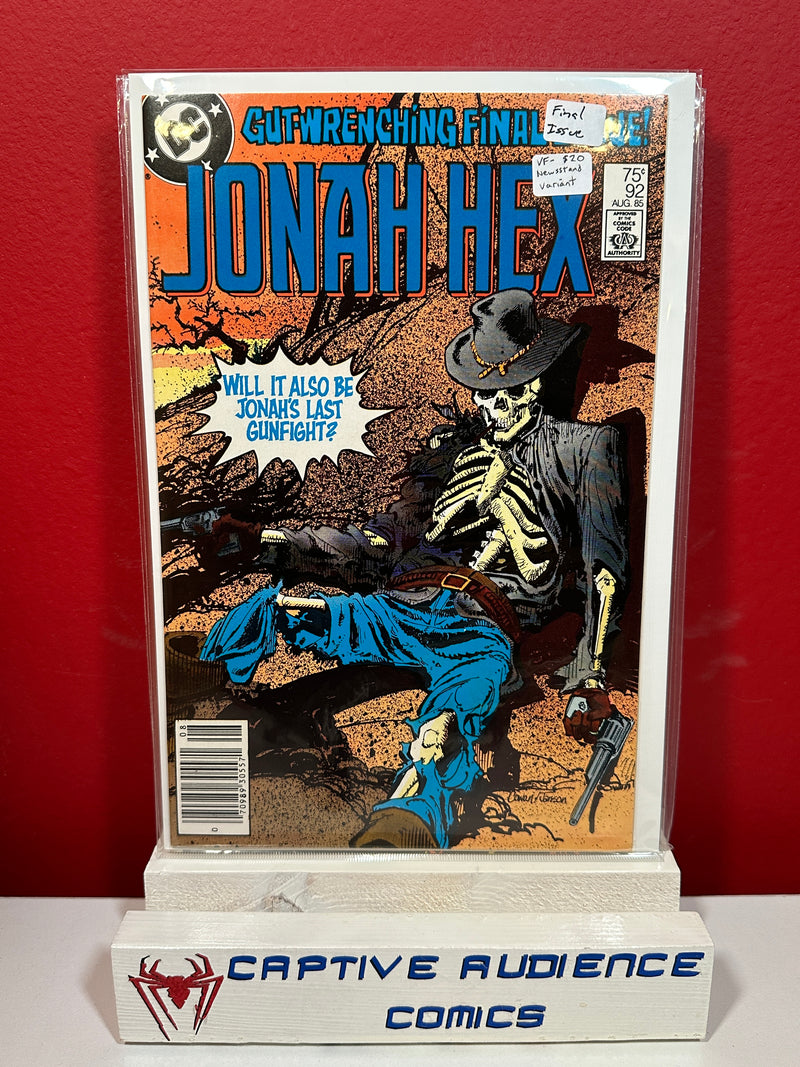Jonah Hex, Vol. 1 #92 - Newsstand Variant - Final Issue - VF-