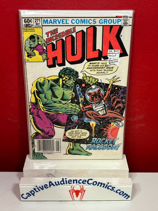 Incredible Hulk, The Vol. 1 #271 - Newsstand Variant - 1st Rocket Raccon - GD