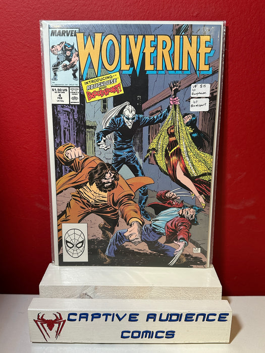 Wolverine, Vol. 2 #4 - 1st Roughhouse - 1st Bloodsport - VF