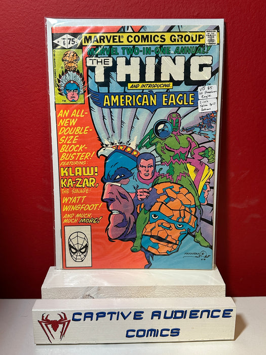 Marvel Two-In-One Annual #6 - 1st American Eagle - 1 Inch Spine Split Bottom - VG