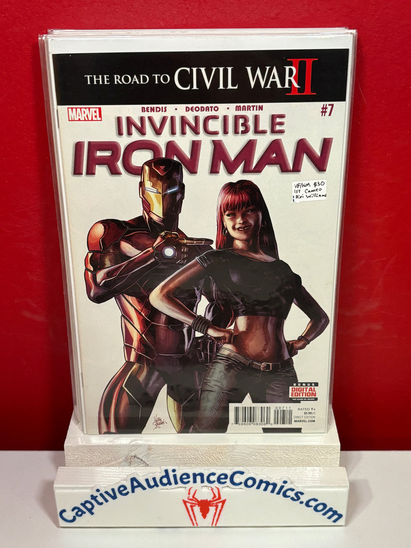 Invincible Iron Man, Vol. 2 #7 - 1st Cameo Riri Williams - VF/NM