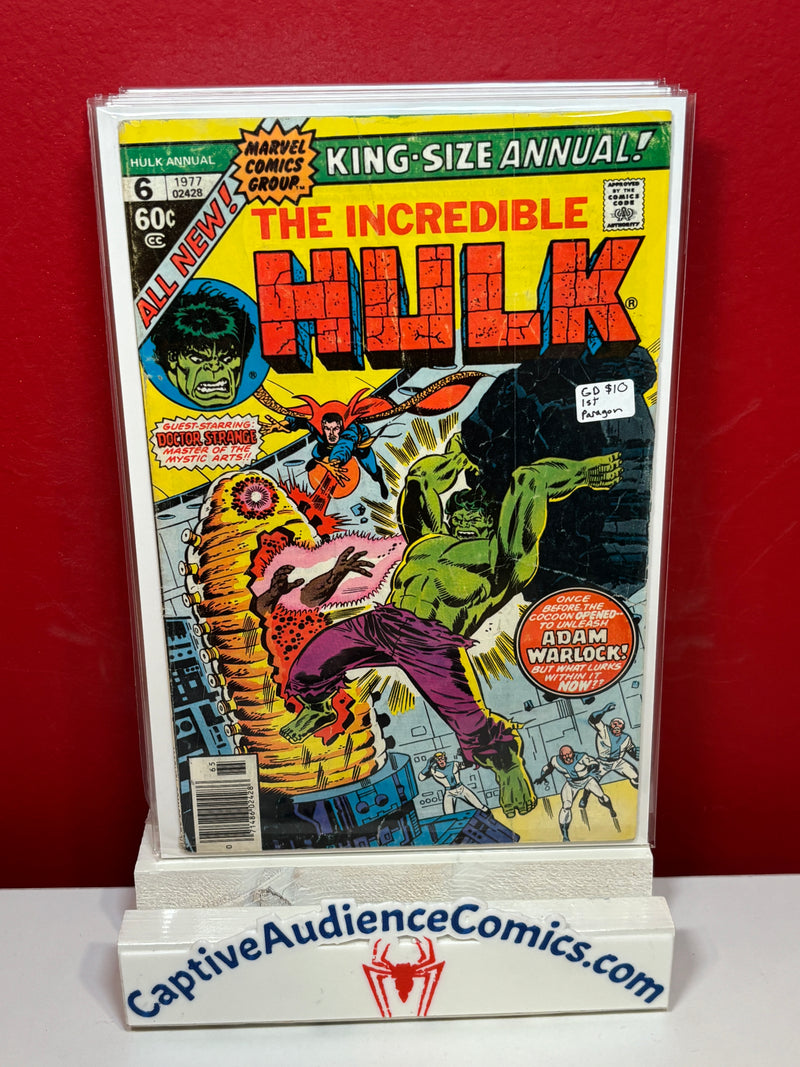 Incredible Hulk, The Vol. 1 Annual #6 - 1st Paragon - GD