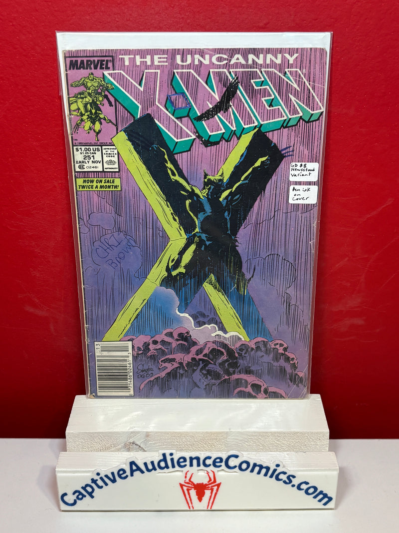 Uncanny X-Men, Vol. 1 #251 - Newsstand Variant - Pen Ink on Cover - GD