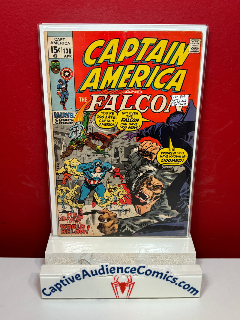 Captain America, Vol. 1 #136 - Cover Detached Top Staple - VG-