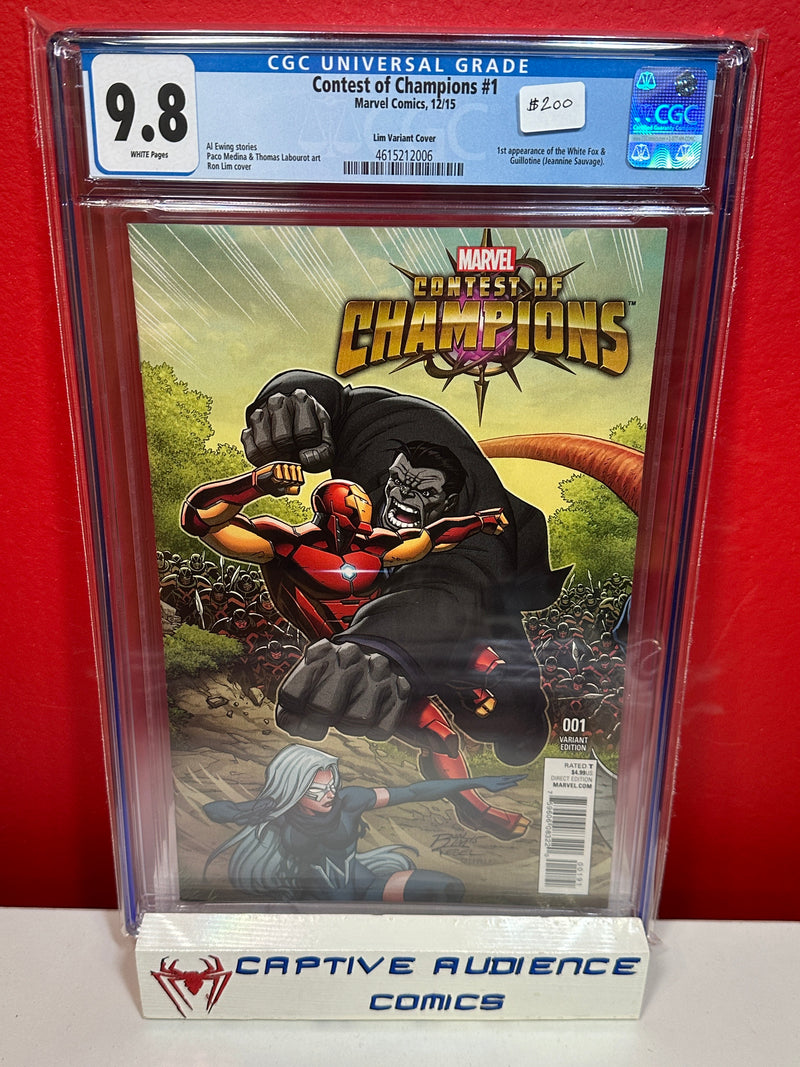 Contest of Champions #1 - 1st White Fox & Guillotine Lim Variant - CGC 9.8