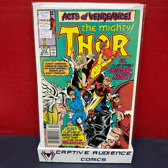 Thor, Vol. 1 #412 - Newsstand Edition - 1st Full New Warriors - VF/NM