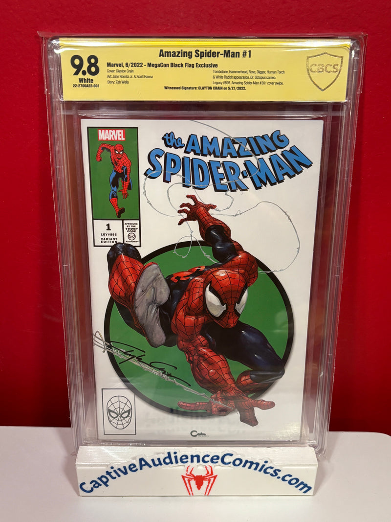 Amazing Spider-Man, The Vol. 6 #1 - MegaCon Varaint Signed Clayton Crain - CBCS (Not CGC 9.8)