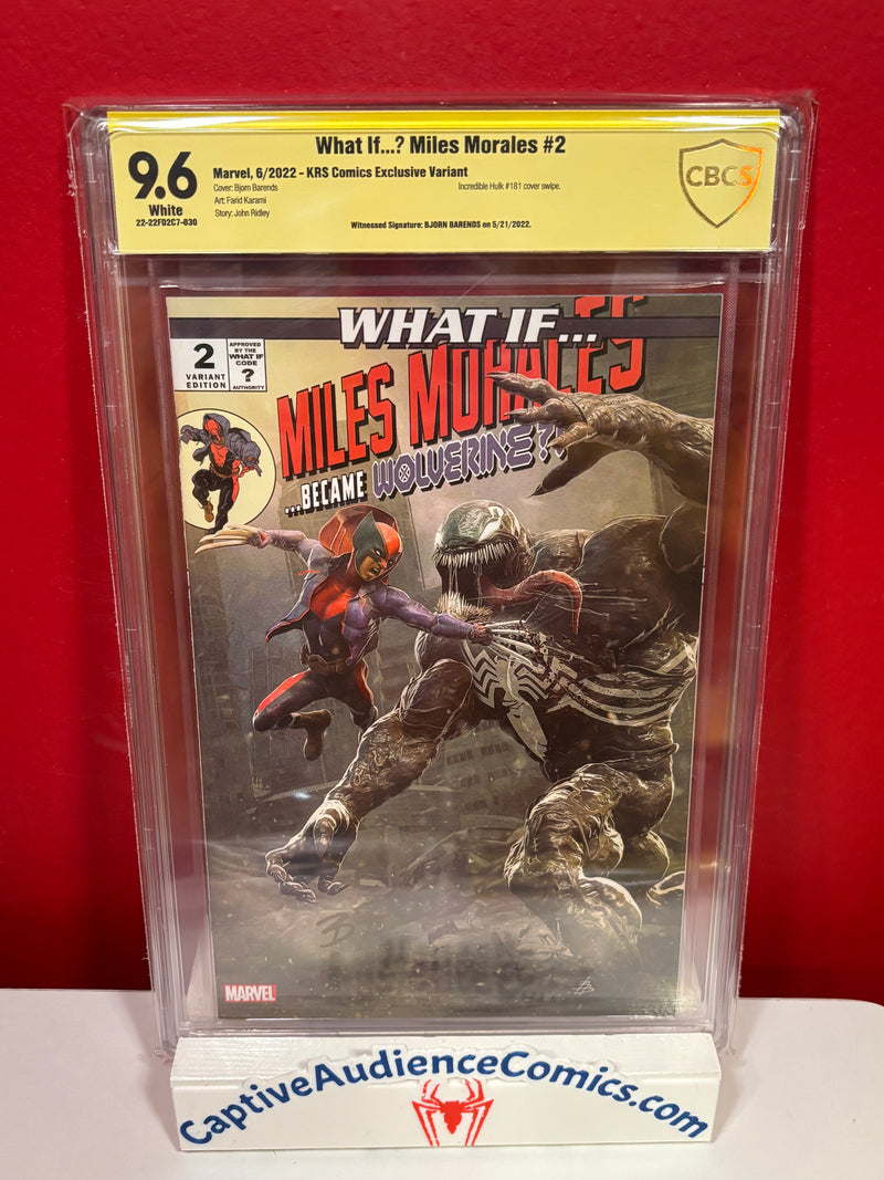 What If? Miles Morales #2 - Hulk 181 Homage KRS Variant Signed Bjorn Barends - CBCS (Not CGC) 9.8