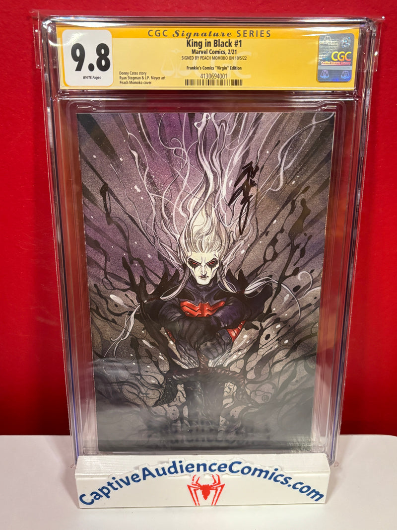 King in Black #1 - Frankie's Comics Momoko Virgin Signed Peach Momoko - CGC 9.8
