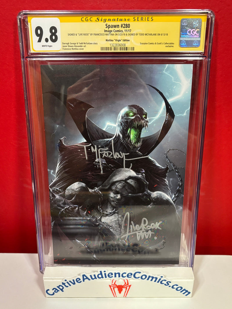 Spawn #280 - Mattina Virgin Signed by Francesco Mattina & Todd McFarlane - CGC 9.8