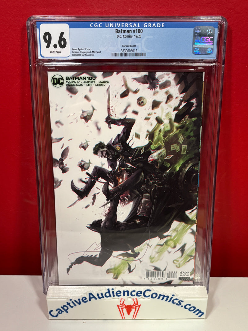 Batman #100, Vol. 3 #100 - Mattina Minimal Variant - CGC 9.6