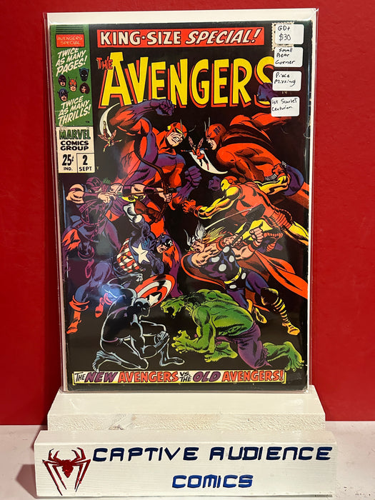 Avengers, The Vol. 1 Annual #2 - Small Rear Corner Piece Missing - 1st Scarlet Centurion - GD+