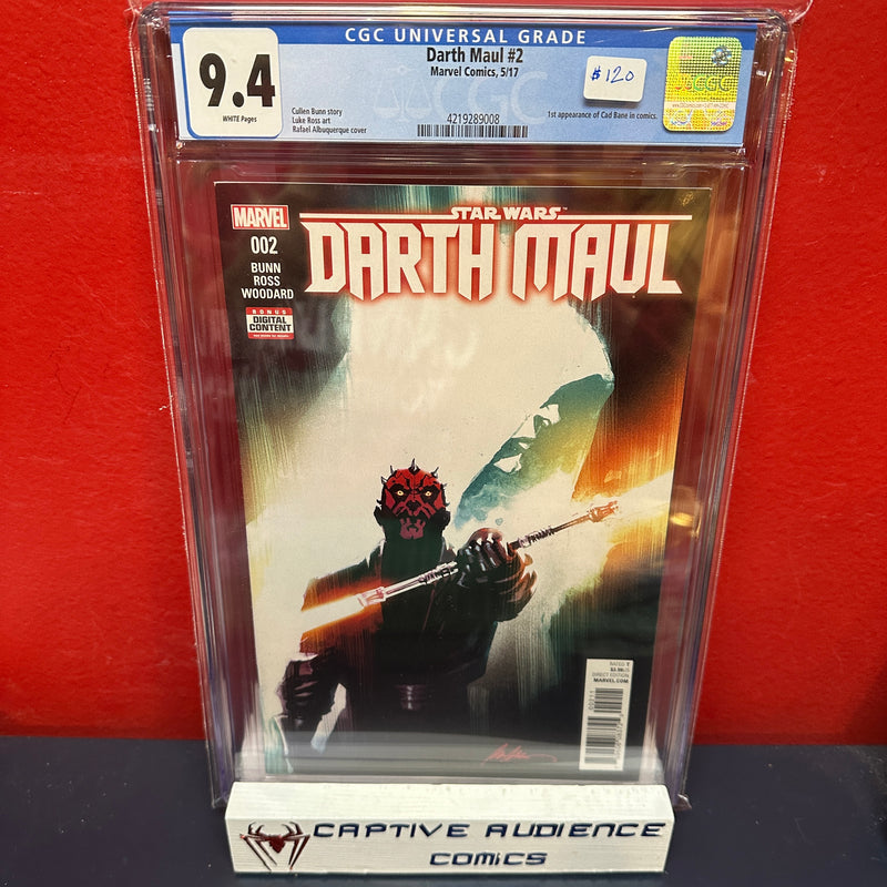 Darth Maul, Vol. 2 #2 - 1st Cad Bane - CGC 9.4