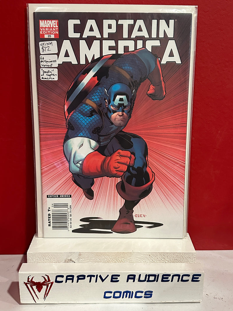 Captain America, Vol. 5 #25 - Ed Mc Guinness Variant - "Death" of Captain America - VF/NM