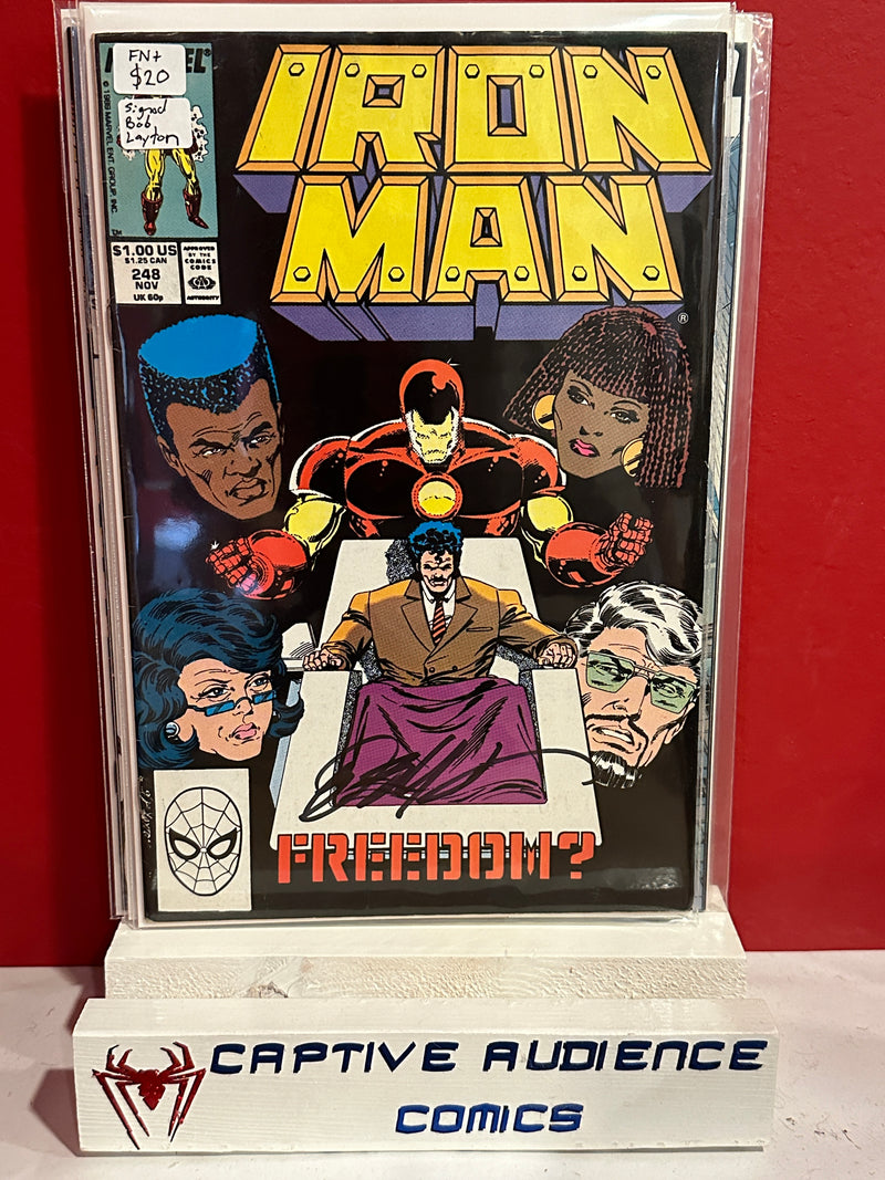 Iron Man, Vol. 1 #248 - Signed Boby Layton - FN+