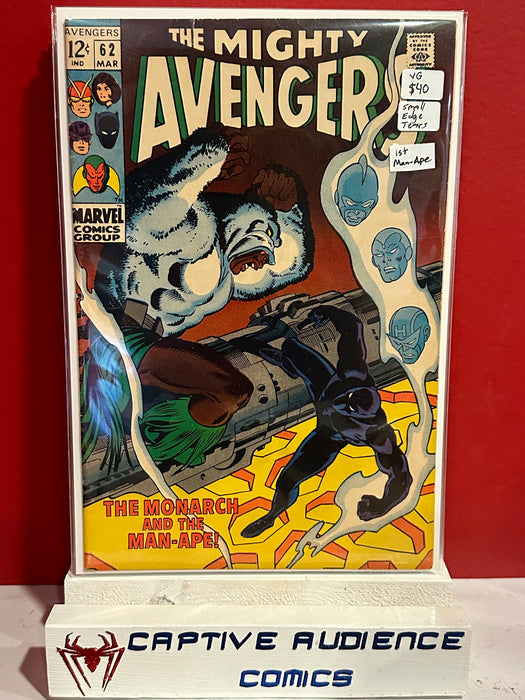 Avengers, The Vol. 1 #62 - Small Edge Tears - 1st Man-Ape - VG