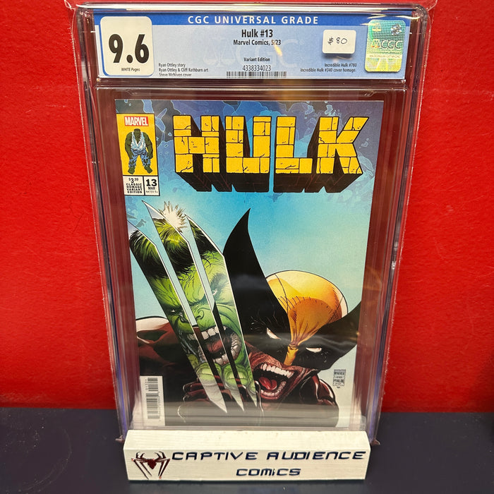 Hulk, Vol. 3 #13 - Incredible Hulk #340 Cover Homage Variant - CGC 9.6