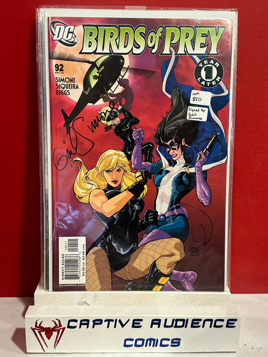 Birds of Prey #92 - Signed by Gail Simone - NM