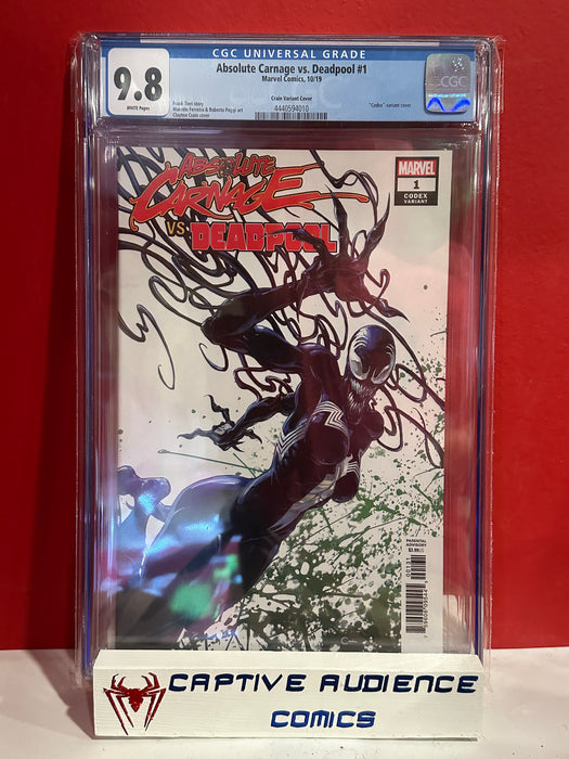 Absolute Carnage Vs. Deadpool #1 - Clayton Crain 1:25 Ratio Variant - CGC 9.8