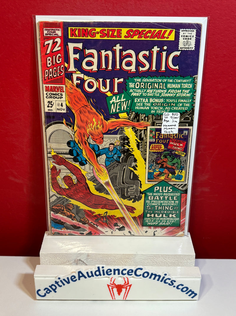 Fantastic Four, Vol. 1 #4 - 1st Silver Age Jim Hammond Human Torch - GD