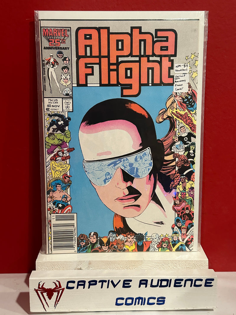 Alpha Flight, Vol. 1 #40 - Newsstand Variant - 25th Anniversary Frame Cover - NM-