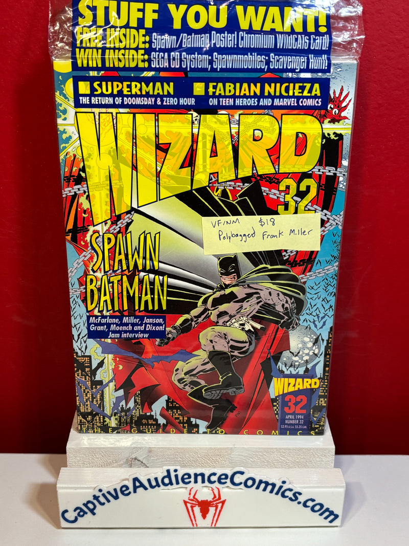 Wizard Magazine #32 - Polybagged Frank Miller - VF/NM