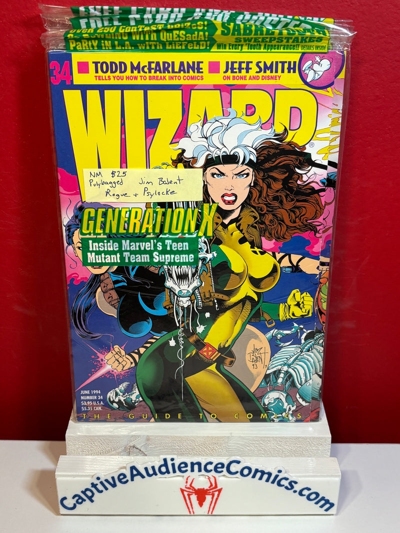 Wizard Magazine #34 - Polybagged Jim Balent Pogue + Psylocke - NM