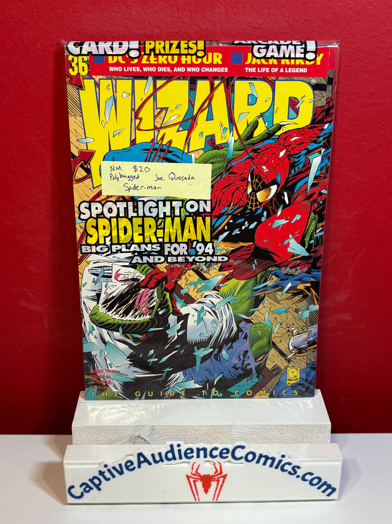 Wizard Magazine #36 - Polybagged Joe Quesada Spider-man - NM