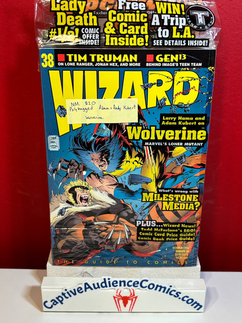Wizard Magazine #38 - Polybagged Adam + Andy Kubert Wolverine - NM