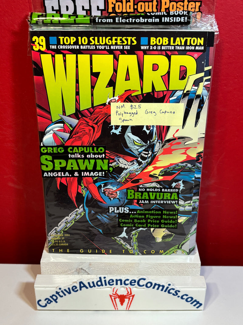 Wizard Magazine #39 - Polybagged Greg Capullo Spawn - NM