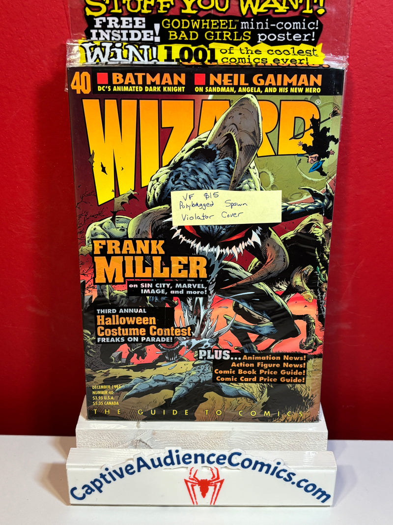 Wizard Magazine #40 - Polybagged Spawn Violator Cover - VF
