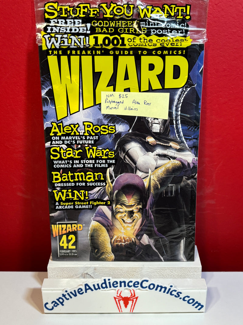 Wizard Magazine #42 - Polybagged Alex Ross Marvel Villains - NM
