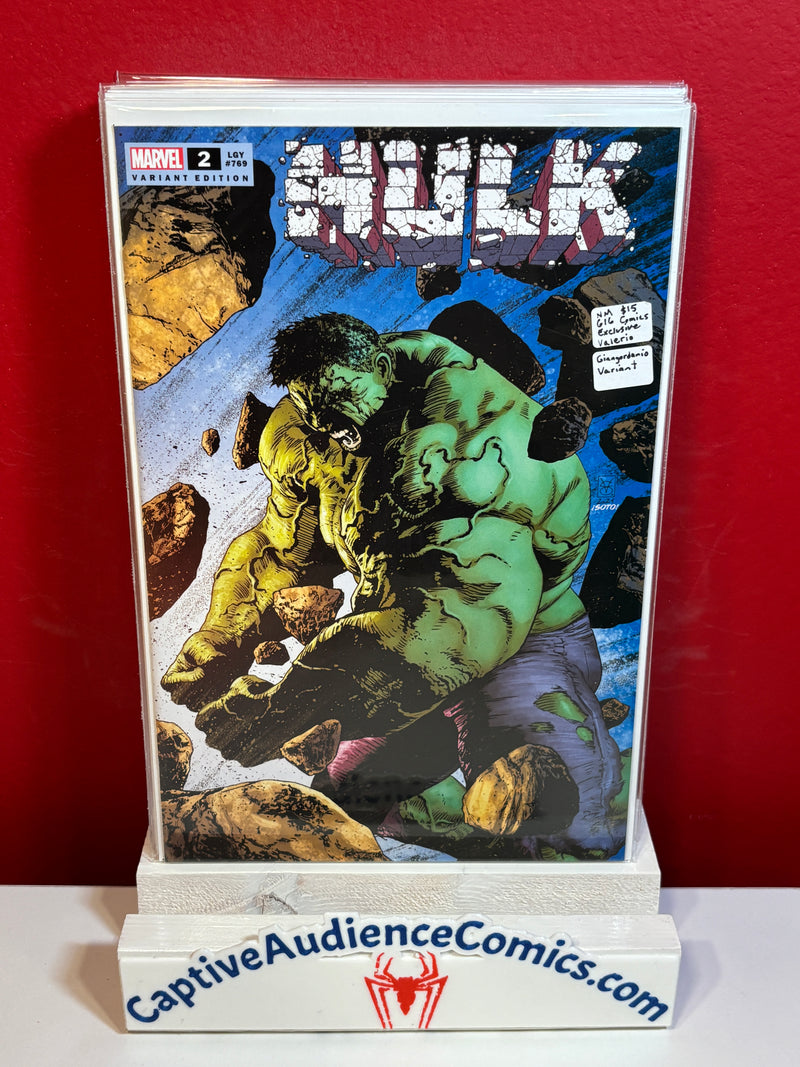 Hulk, Vol. 3 #2 - 616 Comics Exclusive Valerio Giangordanio Variant - NM