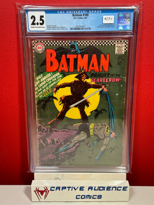 Batman, Vol. 1 #189 - 1st Silver Age Scarecrow - CGC 2.5