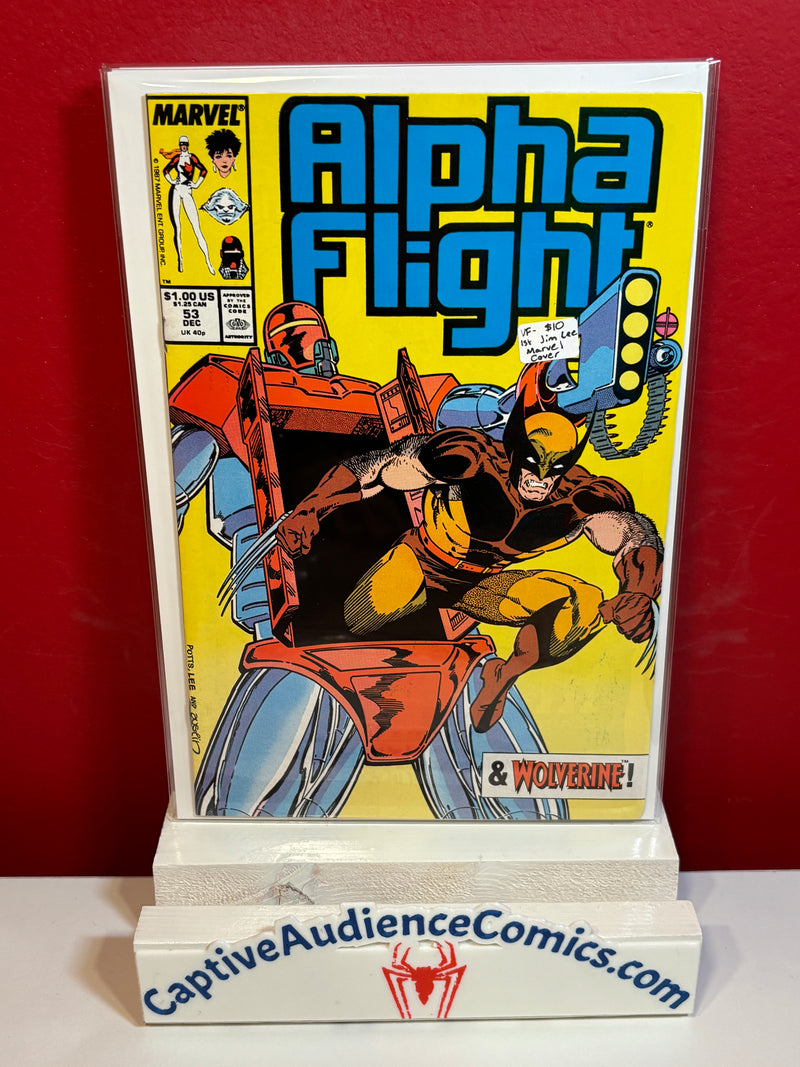Alpha Flight, Vol. 1 #53 - 1st Jim Lee Marvel Cover - VF-