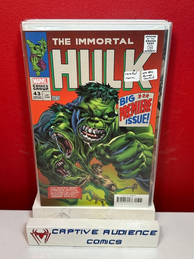 Immortal Hulk, The #43 - Recalled Version - Homage Variant - NM