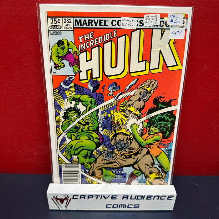 Incredible Hulk, The Vol. 1 #282 - Newsstand CPV 1st Hulk She-Hulk Team - VF-
