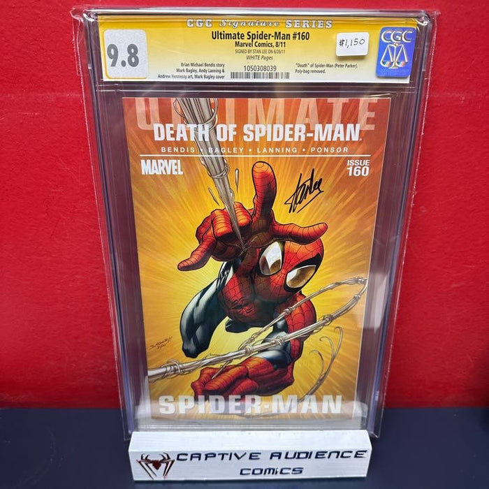 Ultimate Spider-Man #160 - Signed by Stan Lee - Death of Spider-Man - CGC 9.8