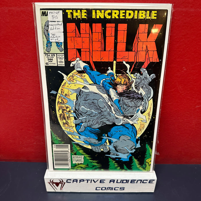 Incredible Hulk, The Vol. 1 #344 - Newsstand Edition - Todd Mcfarlane Art and Cover - FN/VF