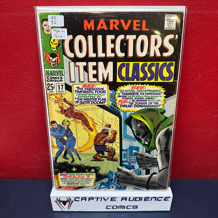 Marvel Collectors' Item Classics #17 - Tape on Spine - GD