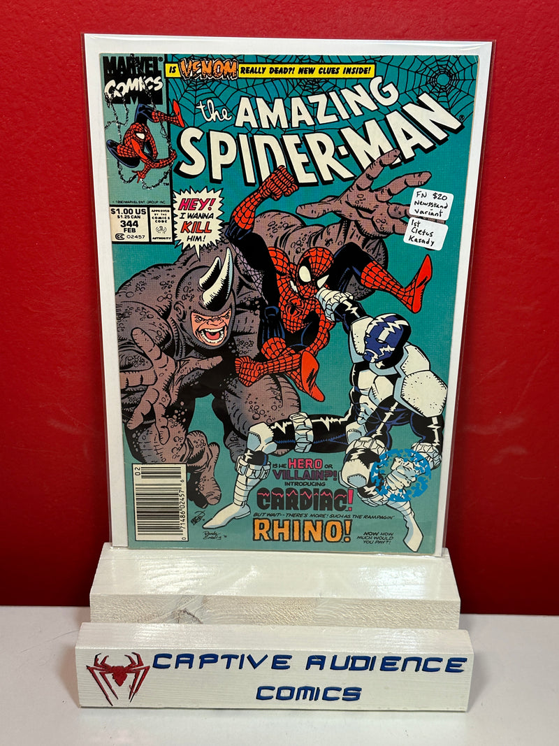 Amazing Spider-Man, The Vol. 1 #344 - 1st Cletus Kasady - Newsstand Variant - FN