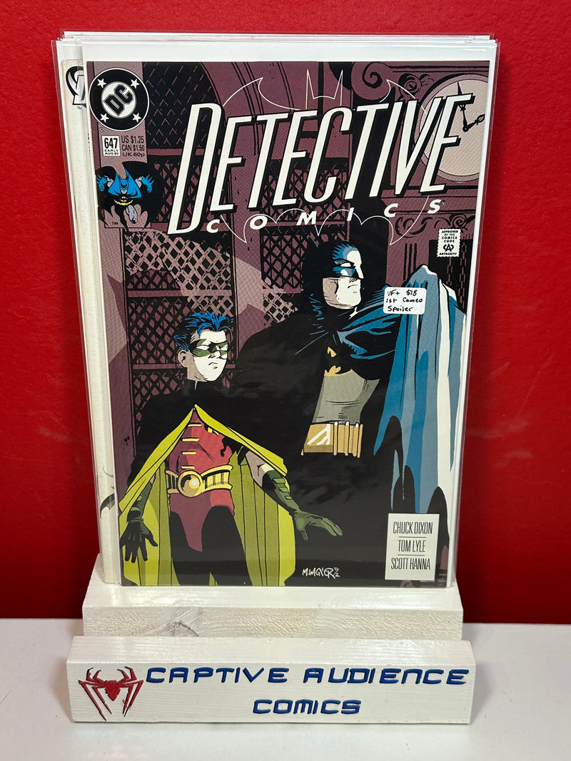 Detective Comics, Vol. 1 #647 - 1st Cameo Spoiler - VF+