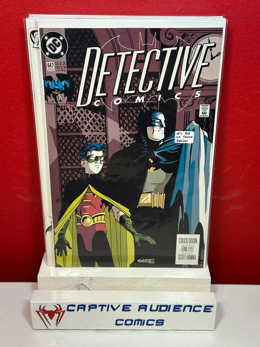 Detective Comics, Vol. 1 #647 - 1st Cameo Spoiler - VF+