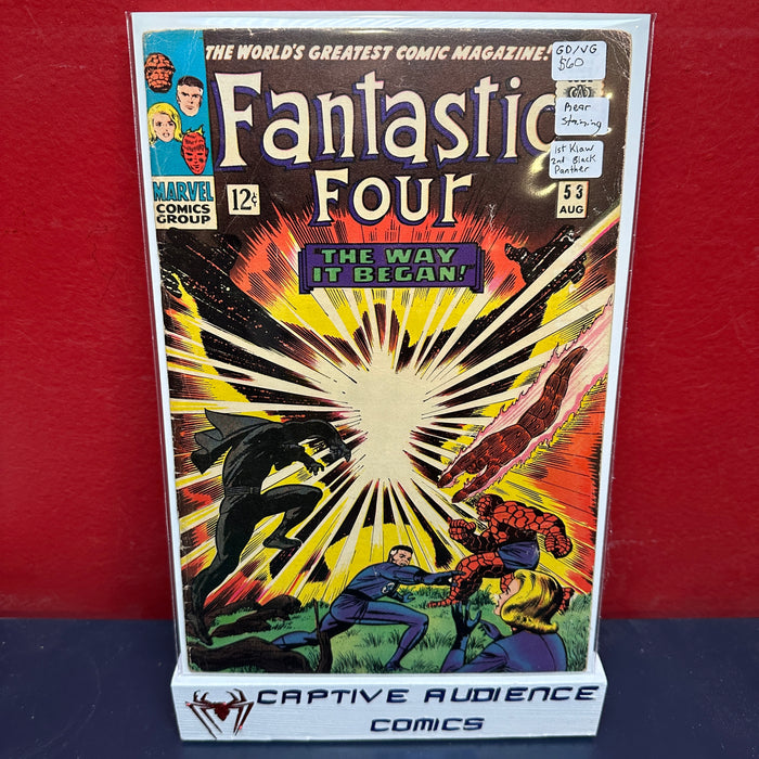 Fantastic Four, Vol. 1 #53 - Rear Staining - 1st Klaw - 2nd Black Panther - GD/VG